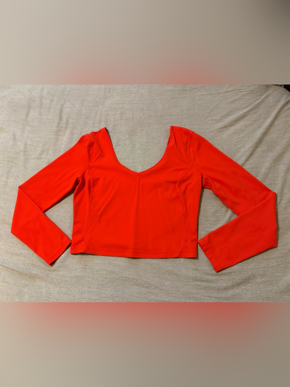 Lululemon Align Athletic Long Sleeve Crop Top In Solar Orange Size 12